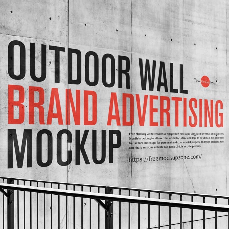 Outdoor Wall Brand Advertising Mockup PSD