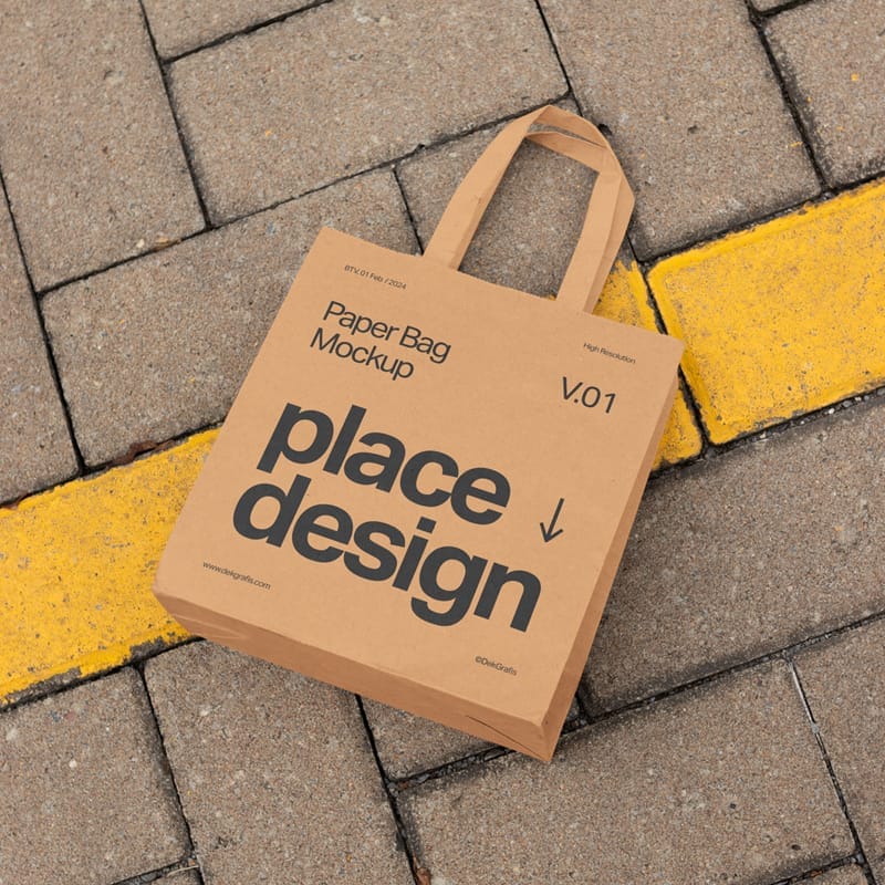 Paper Bag Mockup Template PSD