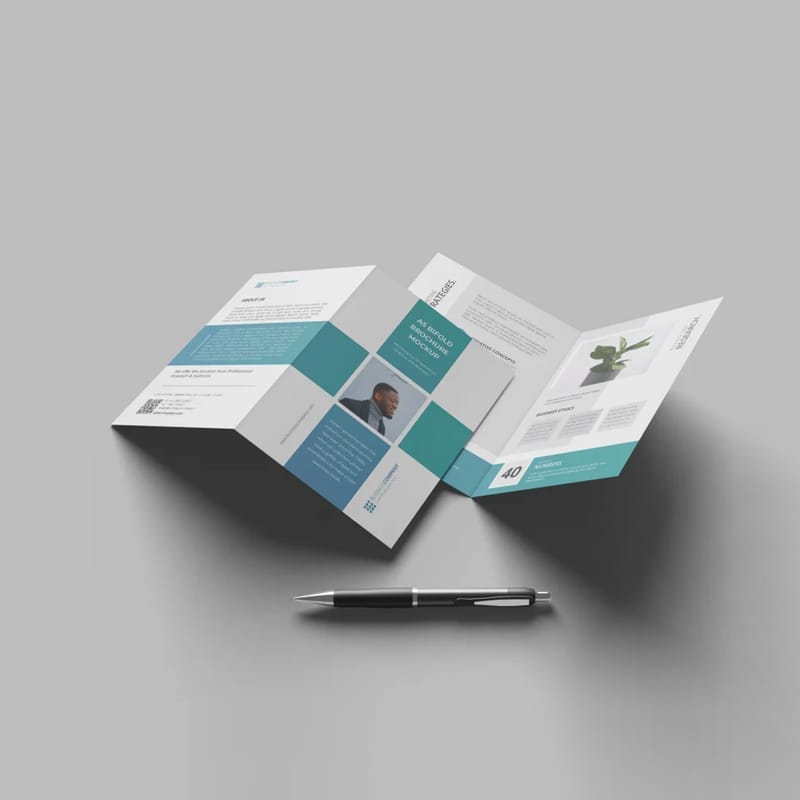 Perspective Bifold Brochure Mockup PSD
