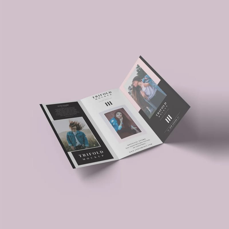 Perspective Trifold Brochure Mockup PSD