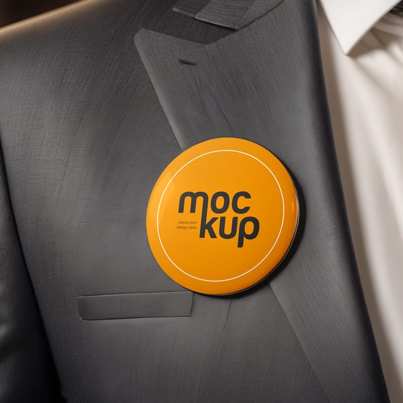 Pin Button Mockup PSD