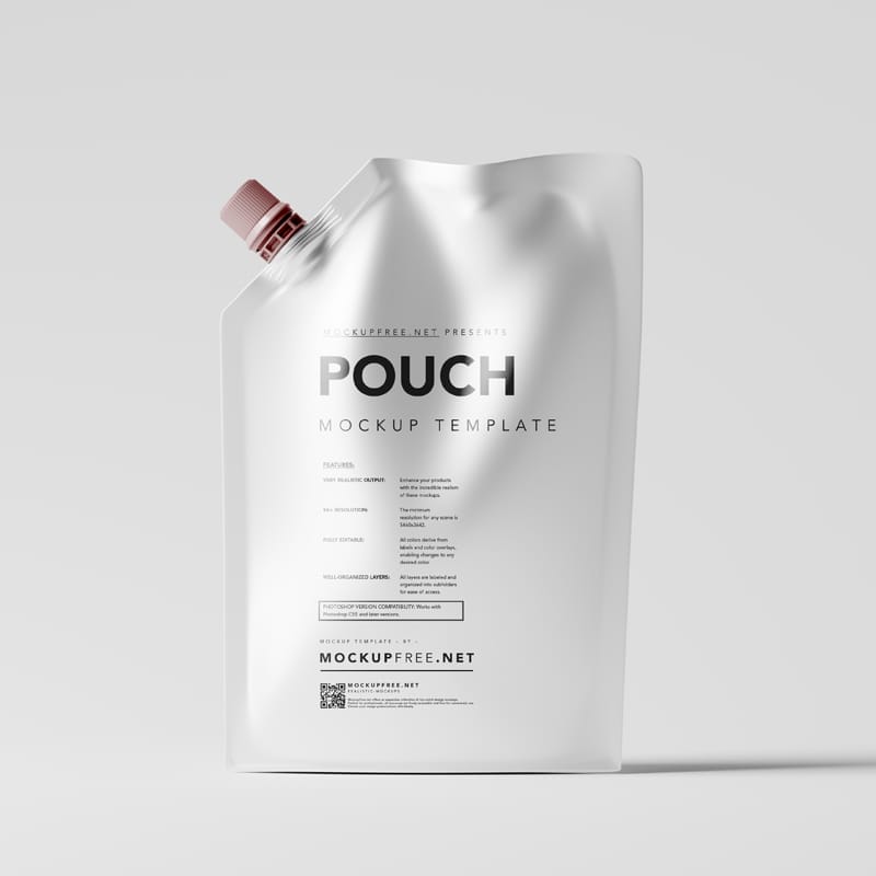 Free Plastic Stand-up Pouch Packaging Mockups PSD