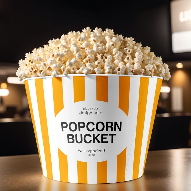 Popcorn Bucket Mockup PSD