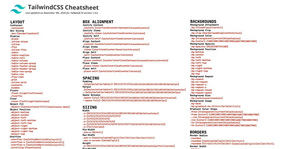 Here's A Fantastic Compilation Of PDF Cheat Sheets For Tailwind!