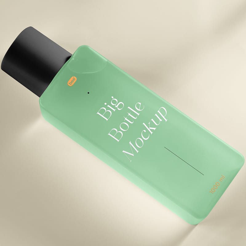 Rectangle Bottle Packaging Mockup PSD