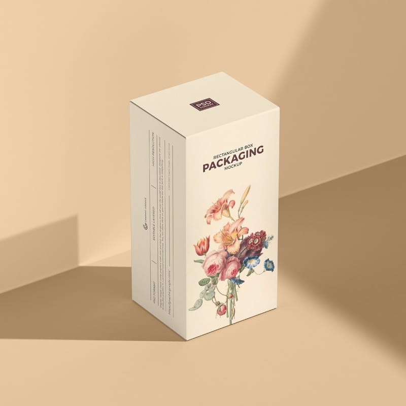 Rectangular Box Packaging Mockup Design PSD