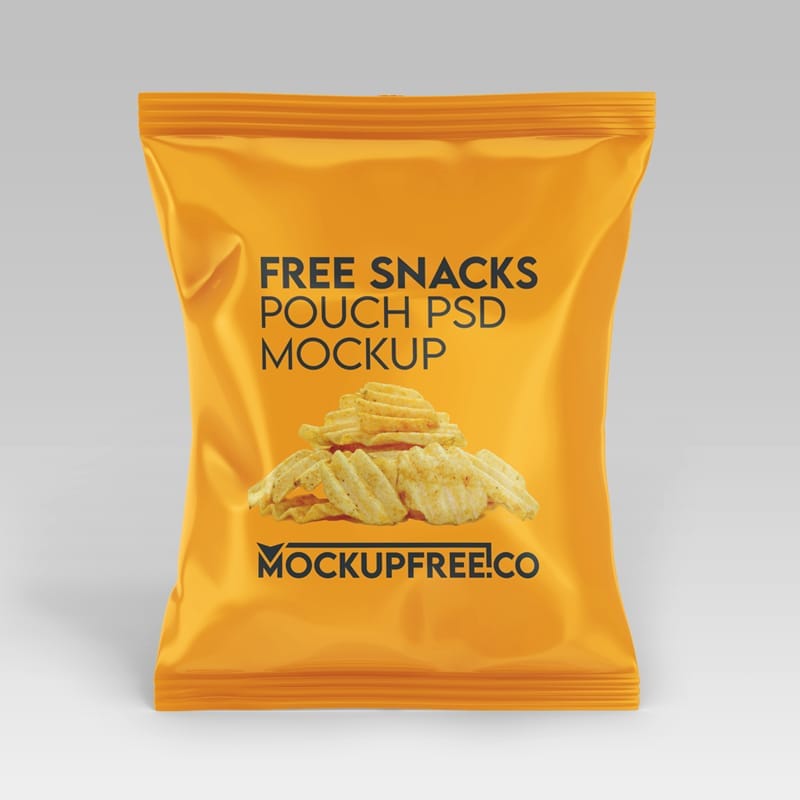 Free Snacks Pouch Mockup Psd