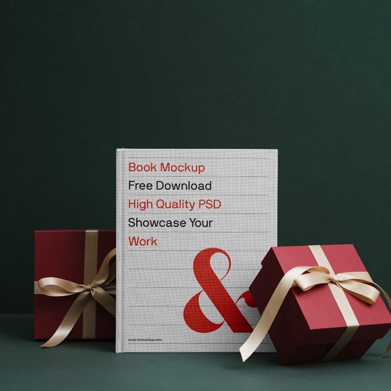 Standing Front Book Mockup PSD