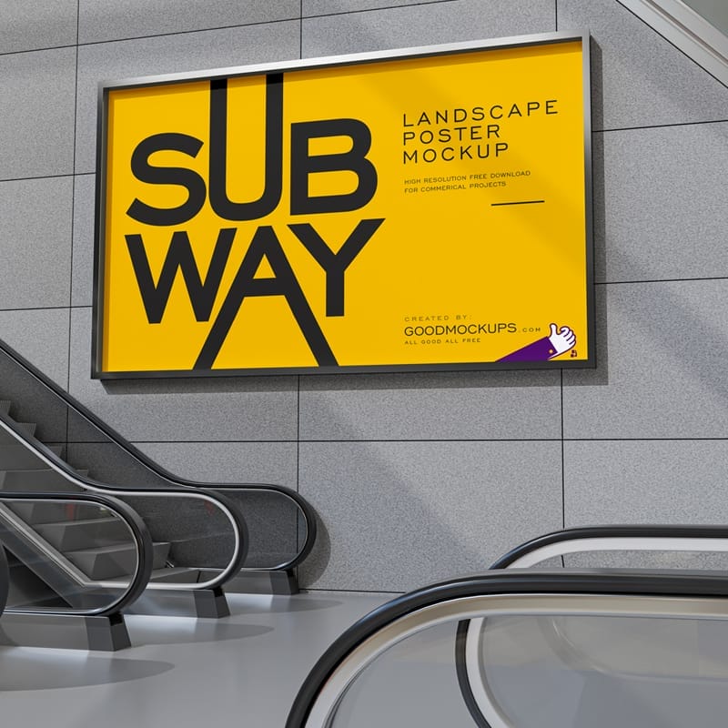 Subway Landscape Billboard Mockup