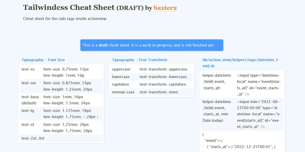 Here's A Fantastic Compilation Of PDF Cheat Sheets For Tailwind!