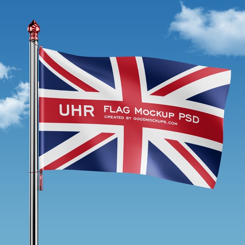 Ultra High Resolution Country Flag Mockup PSD