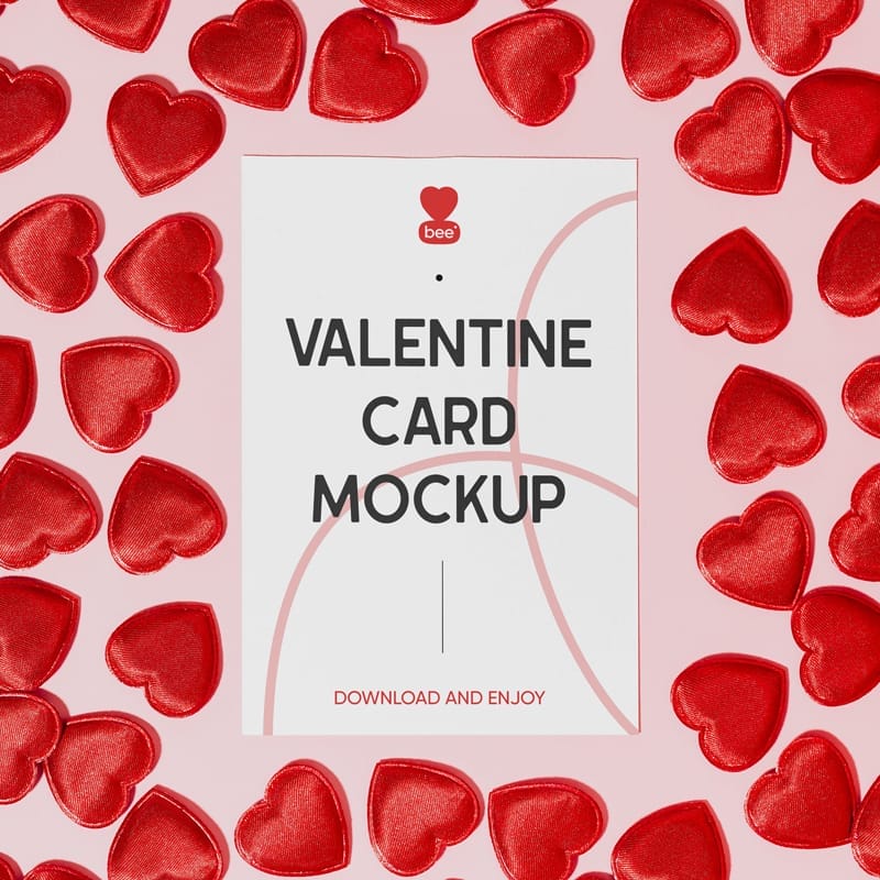 Valentines Card Mockup PSD