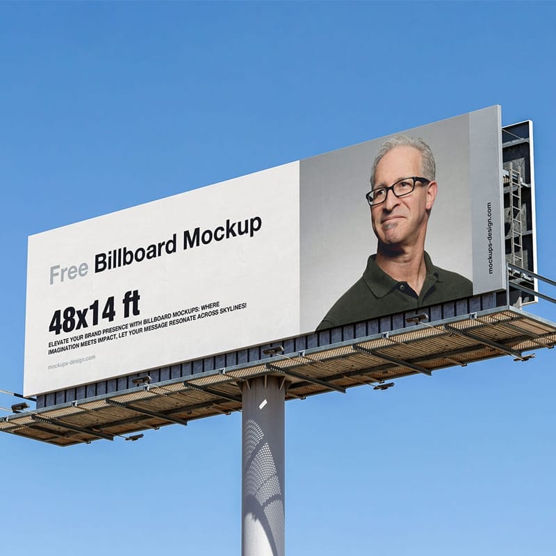 Wide Billboard Mockup Template PSD