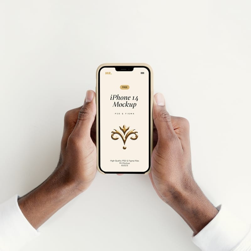 iPhone Pro in Hands Mockup PSD
