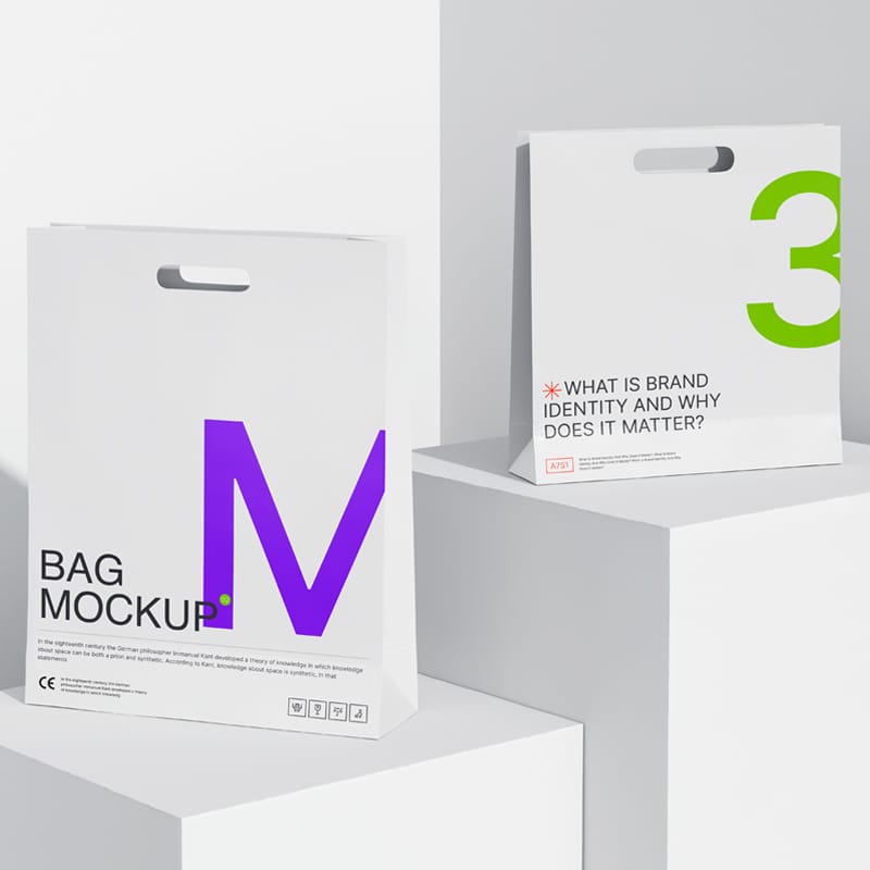 2 Paper Bag Mockup PSD