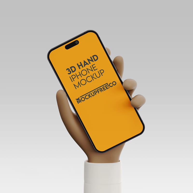 3D Hand iPhone Mockup PSD
