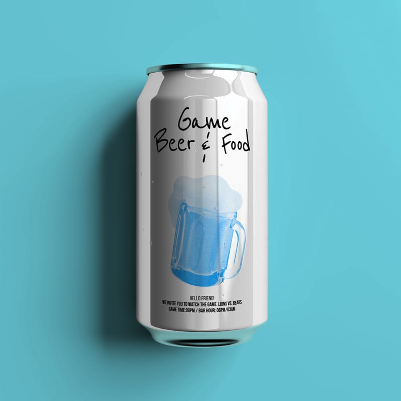 Beer Can Mockup PSD