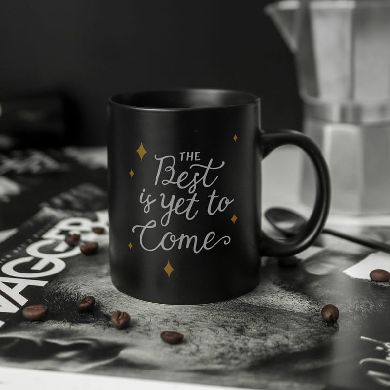 Black Ceramic Mug Mockup PSD