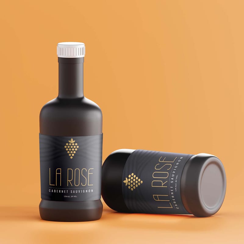 Black Wine Bottle Mockup Template PSD