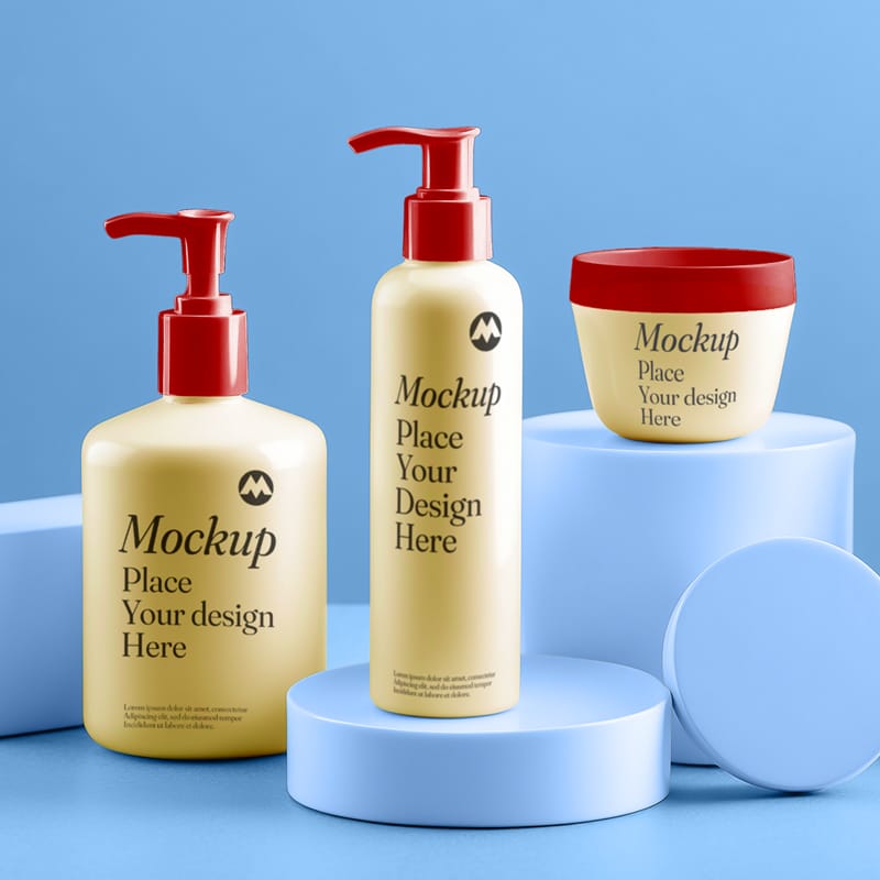 Bottles Cosmetic Mockup PSD