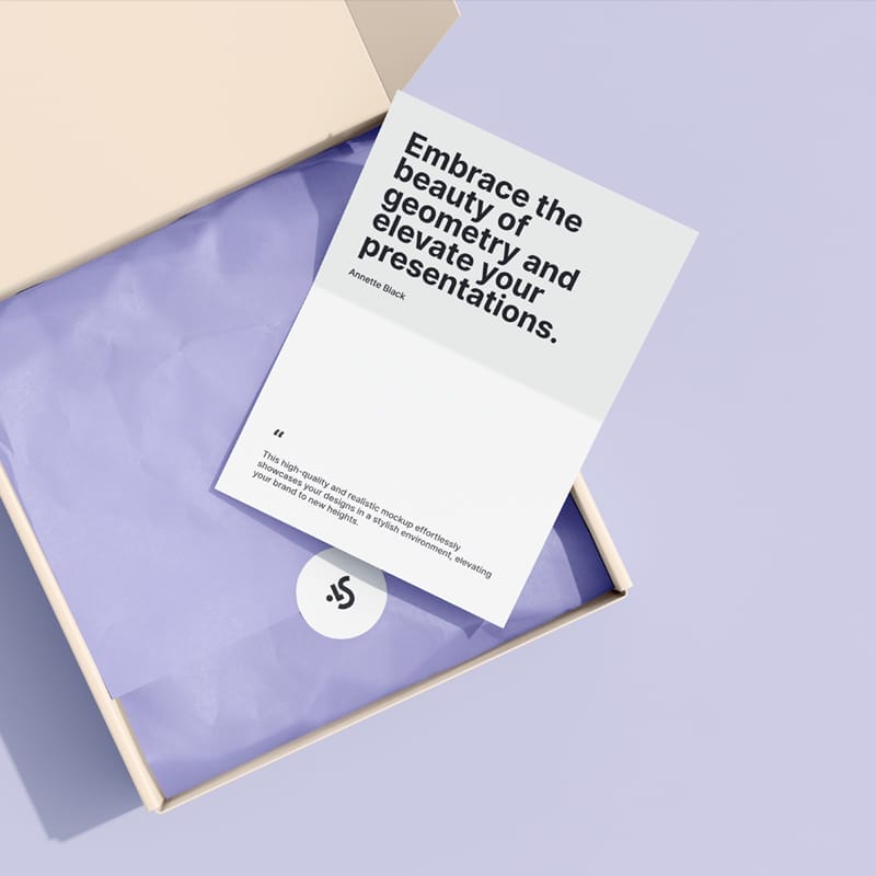 Box and Gift Card Mockup PSD