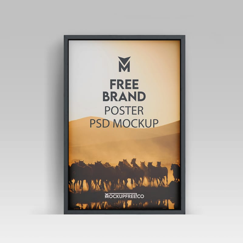 Brand Poster Mockup Template PSD