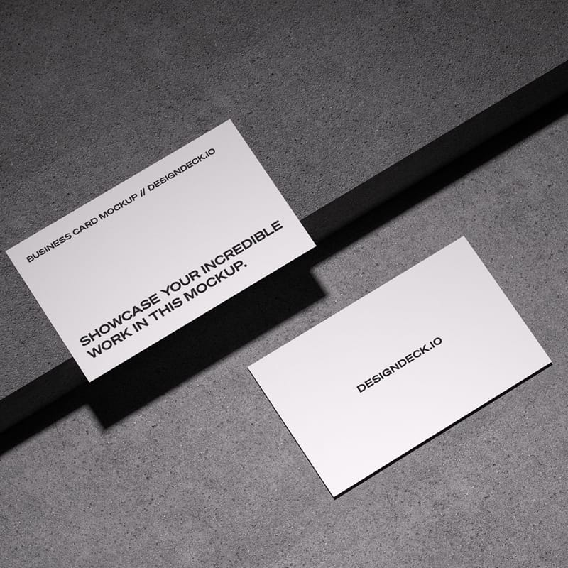 Business Cards on Concrete Floor Mockup PSD