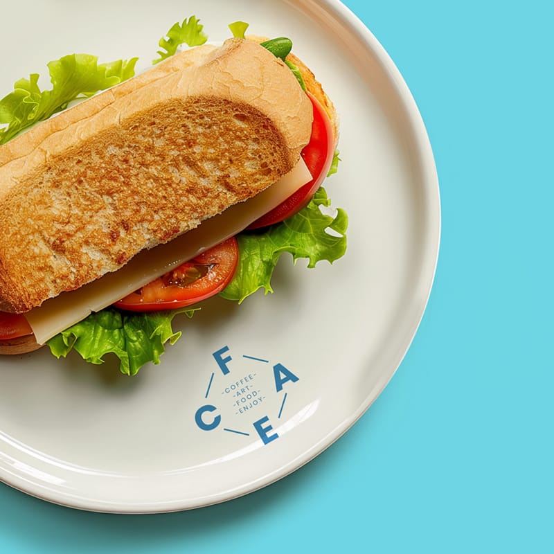 Cafe Dish Logo Mockup PSD