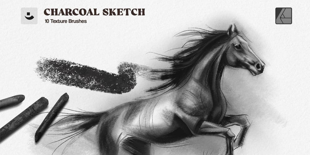 Charcoal Sketch Affinity Brushes