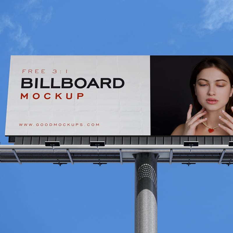 Clear Sky Billboard Mockup PSD