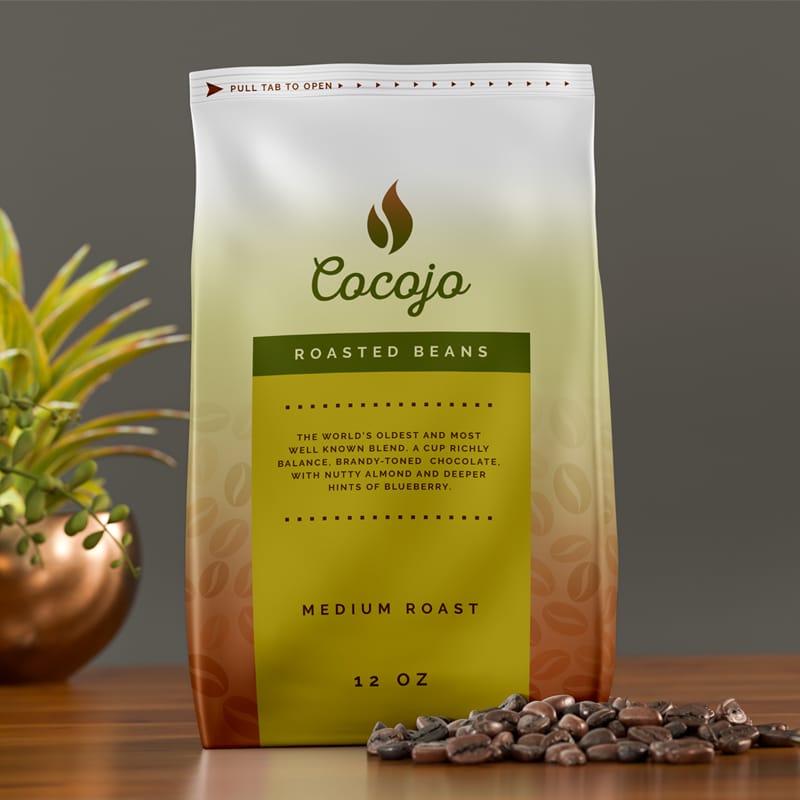 Coffee Bag Standing Pouch Mockup PSD