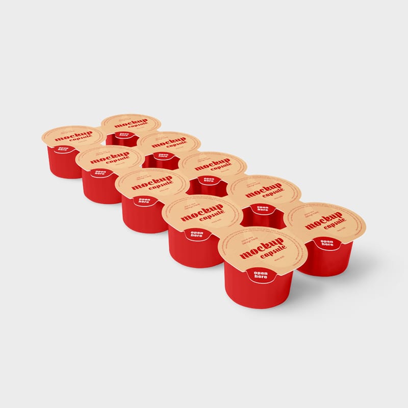 Coffee Creamer Capsule Mockup Set PSD