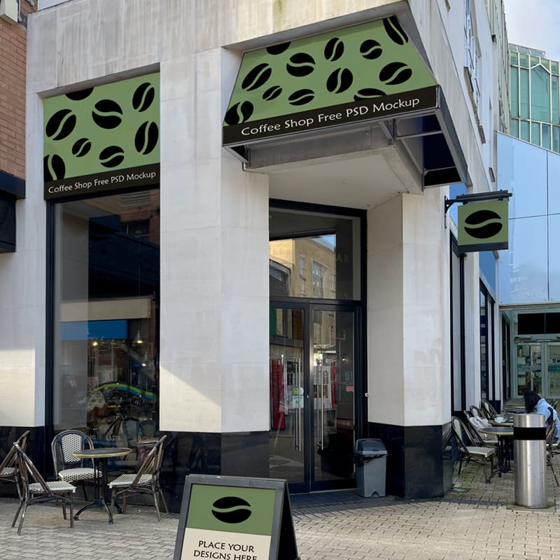 Coffee Shop Mockup PSD