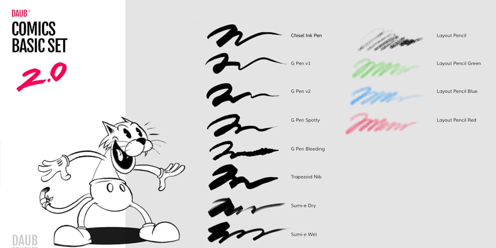 DAUB Comics Affinity Designer Brushes