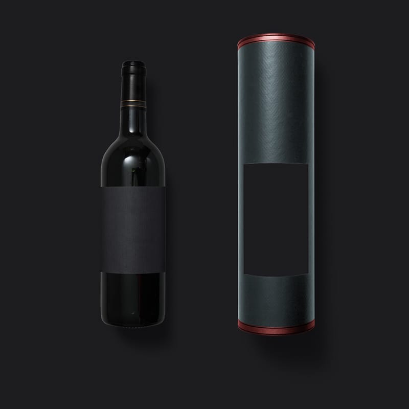 Dark Black Wine Bottle Mockup PSD