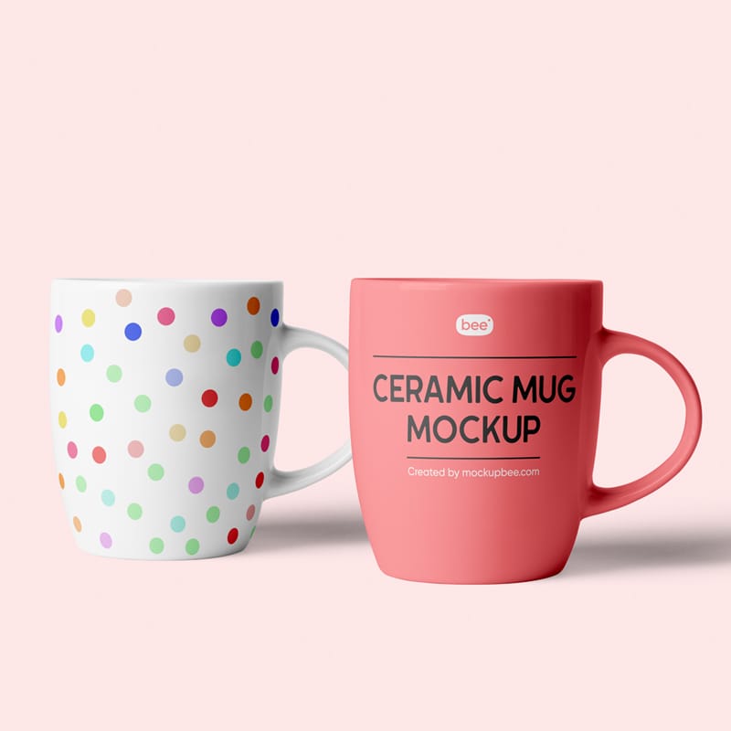 Double Ceramic Mug Mockups PSD