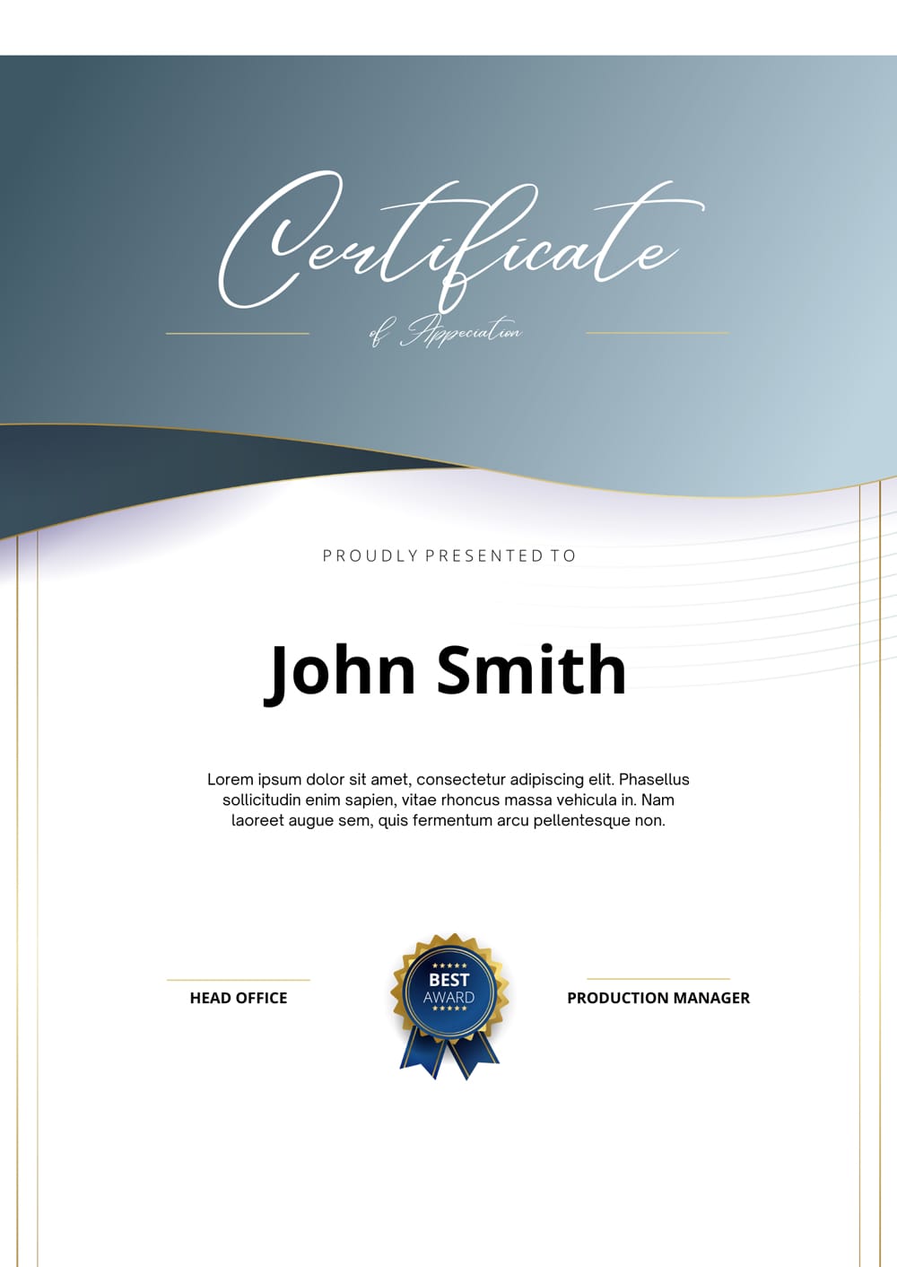 Employee of the Month Award Certificate Template