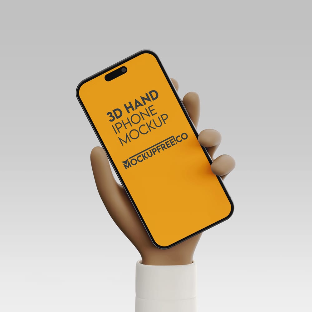 Free 3D Hand iPhone Mockup PSD