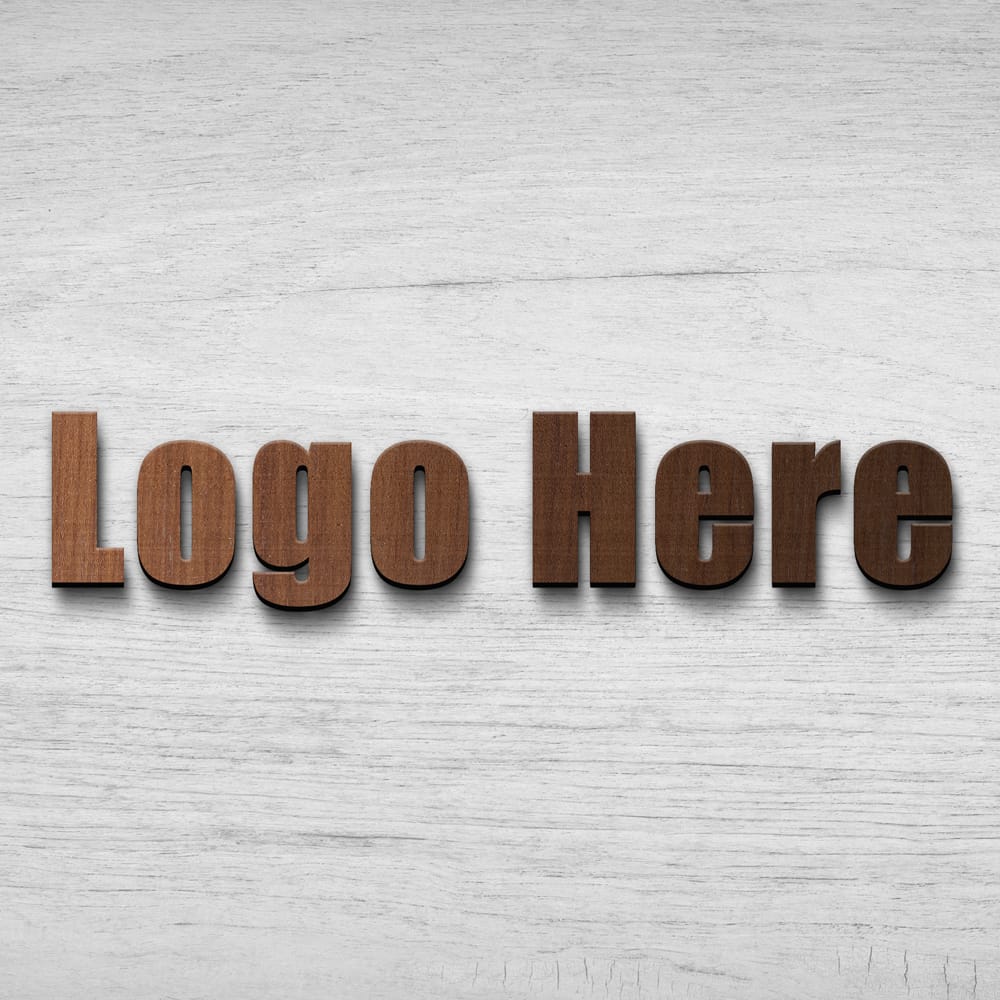 Free 3D Wood Logo Mockup PSD