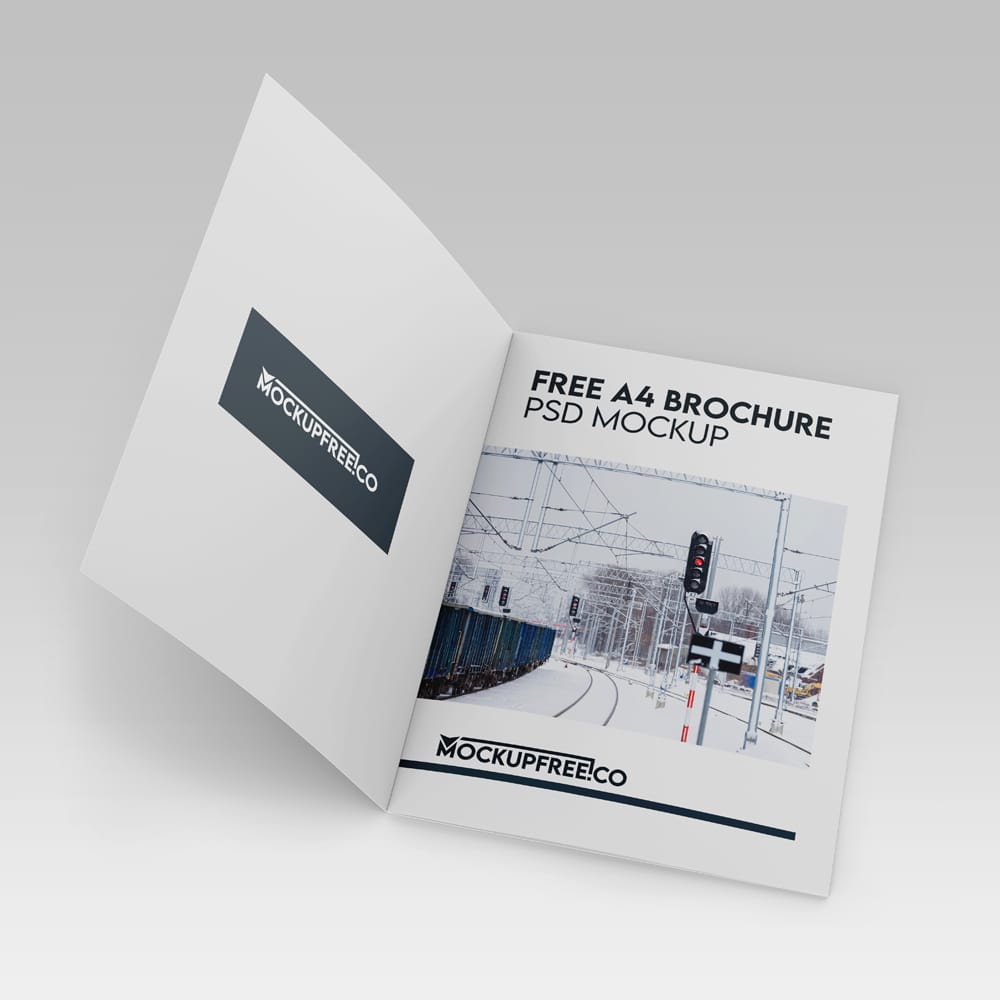 Free A4 Brochure Mockup Template PSD