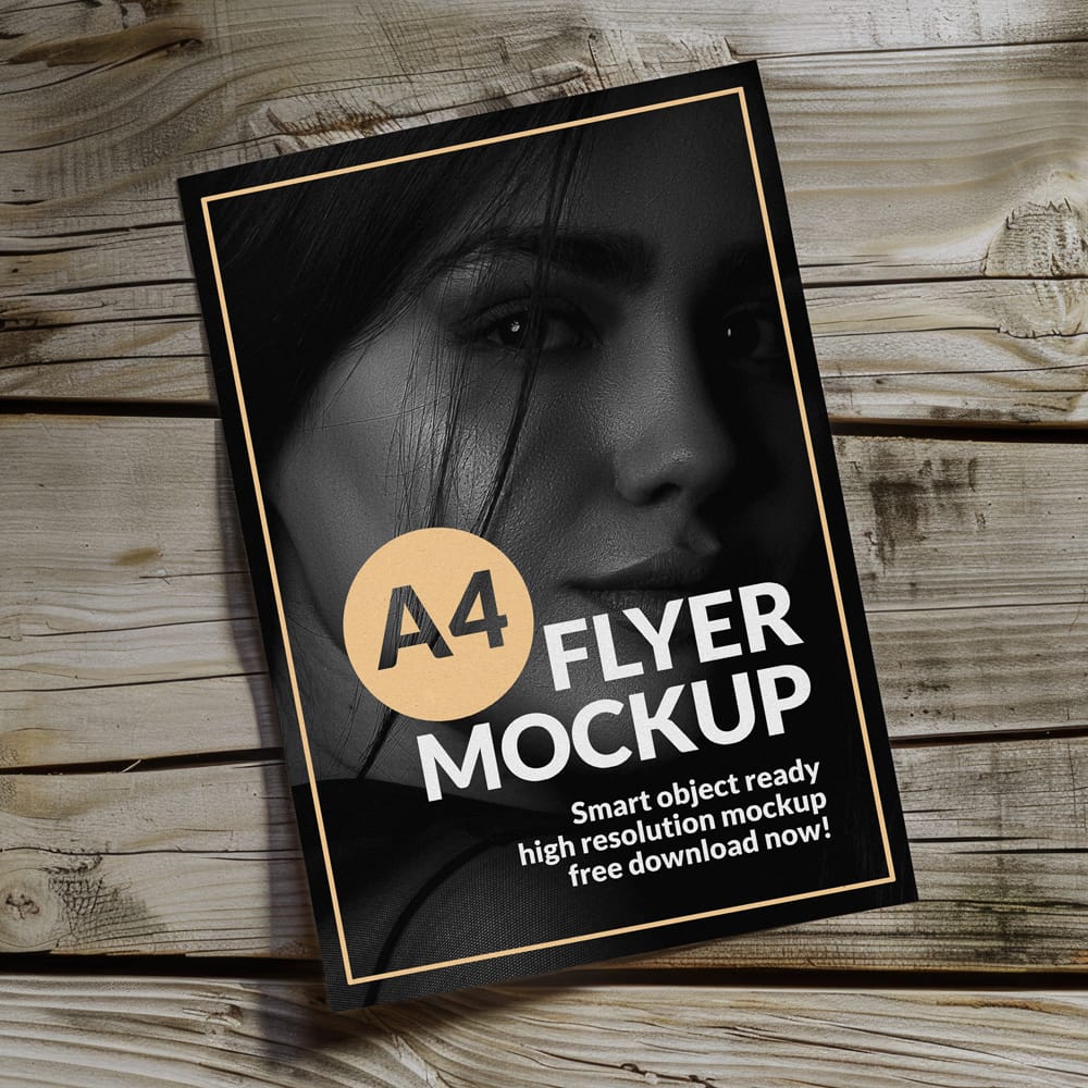Free A4 Paper Flyer Mockup PSD