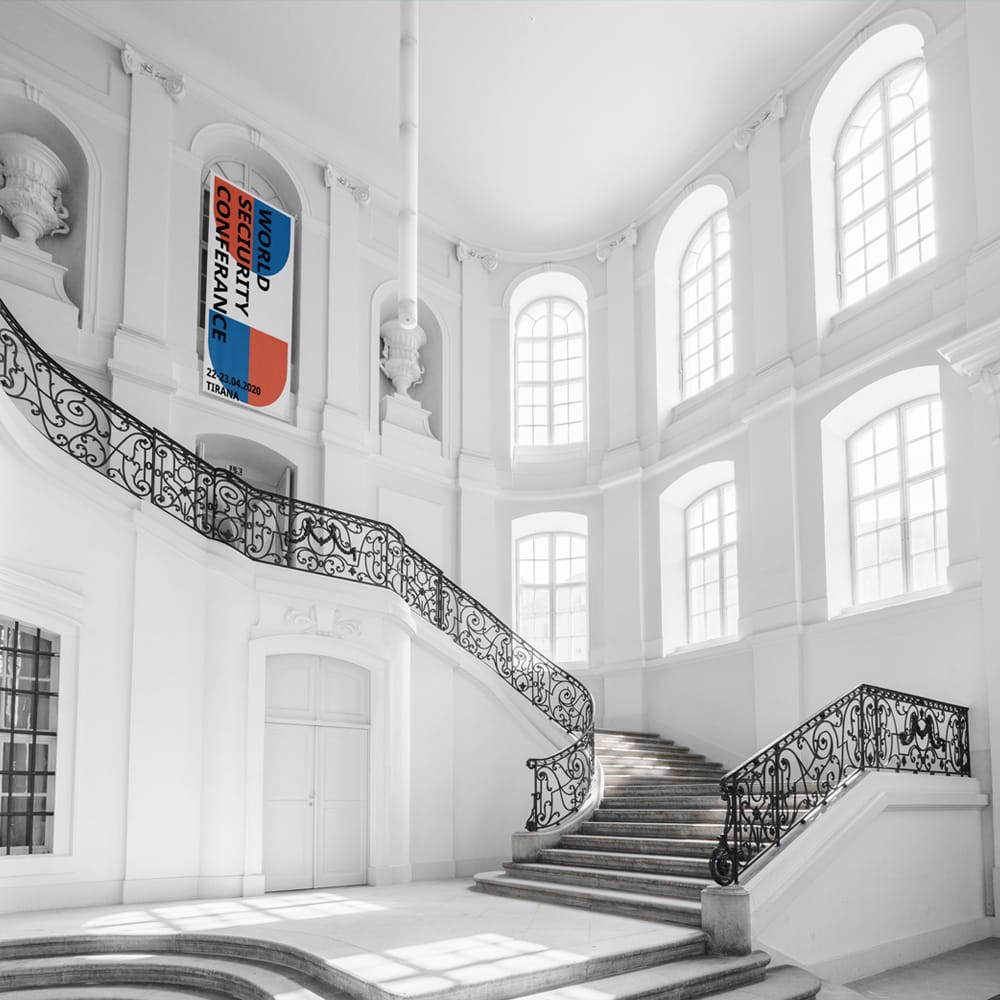 Free Art Museum Banner Mockup PSD