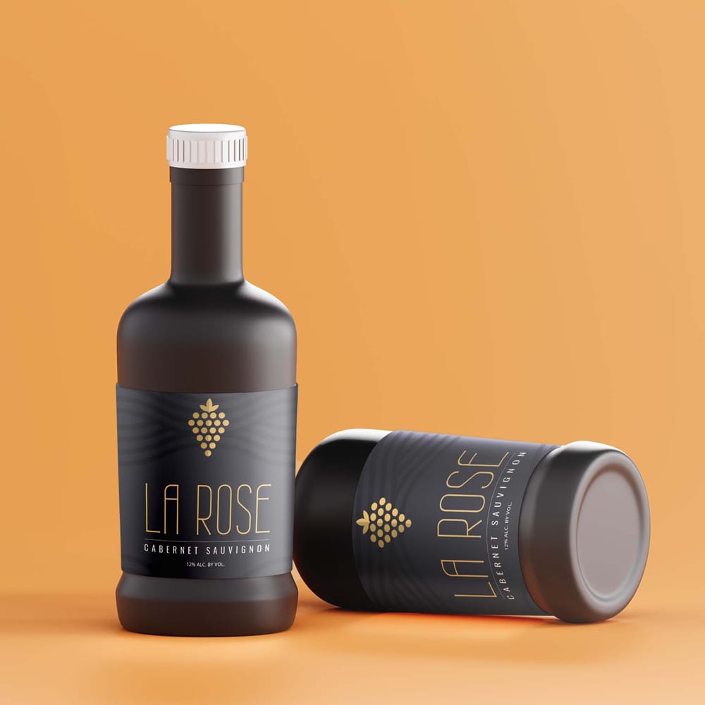 Free Black Wine Bottle Mockup Template PSD