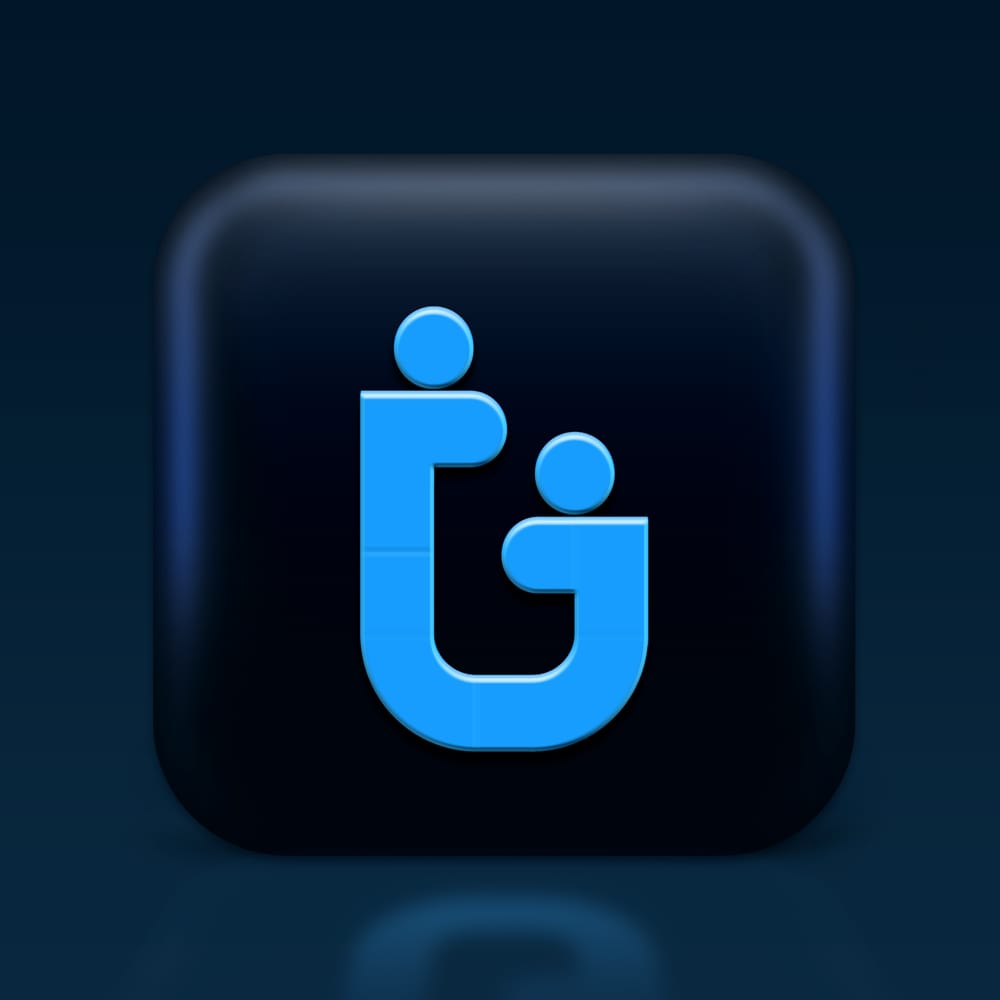 Free Blue and White 3D Icon Logo Mockup PSD