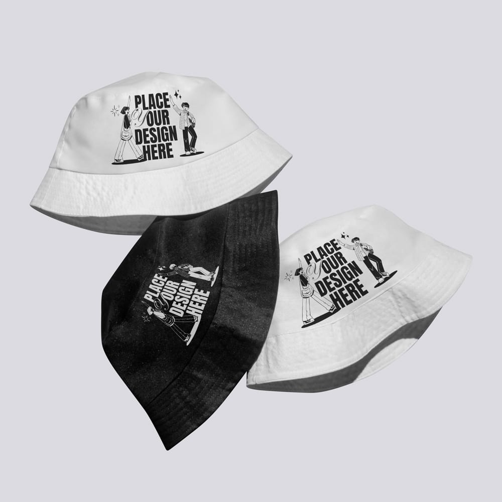 Free Bucket Hat Mockup Design PSD