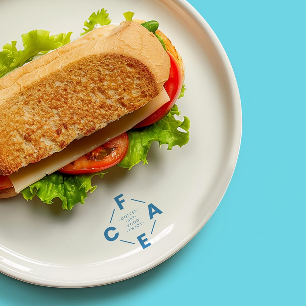 Free Cafe Dish Logo Mockup PSD