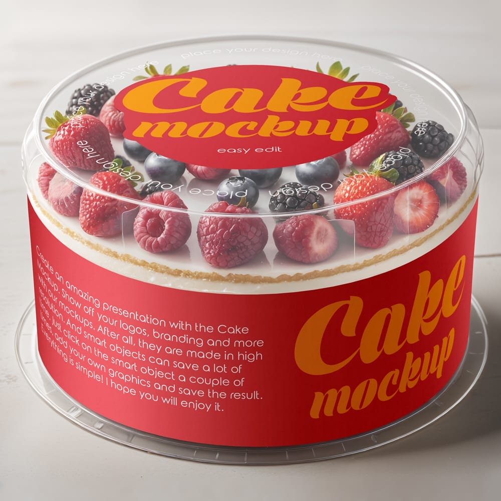 Free Cake Mockup PSD