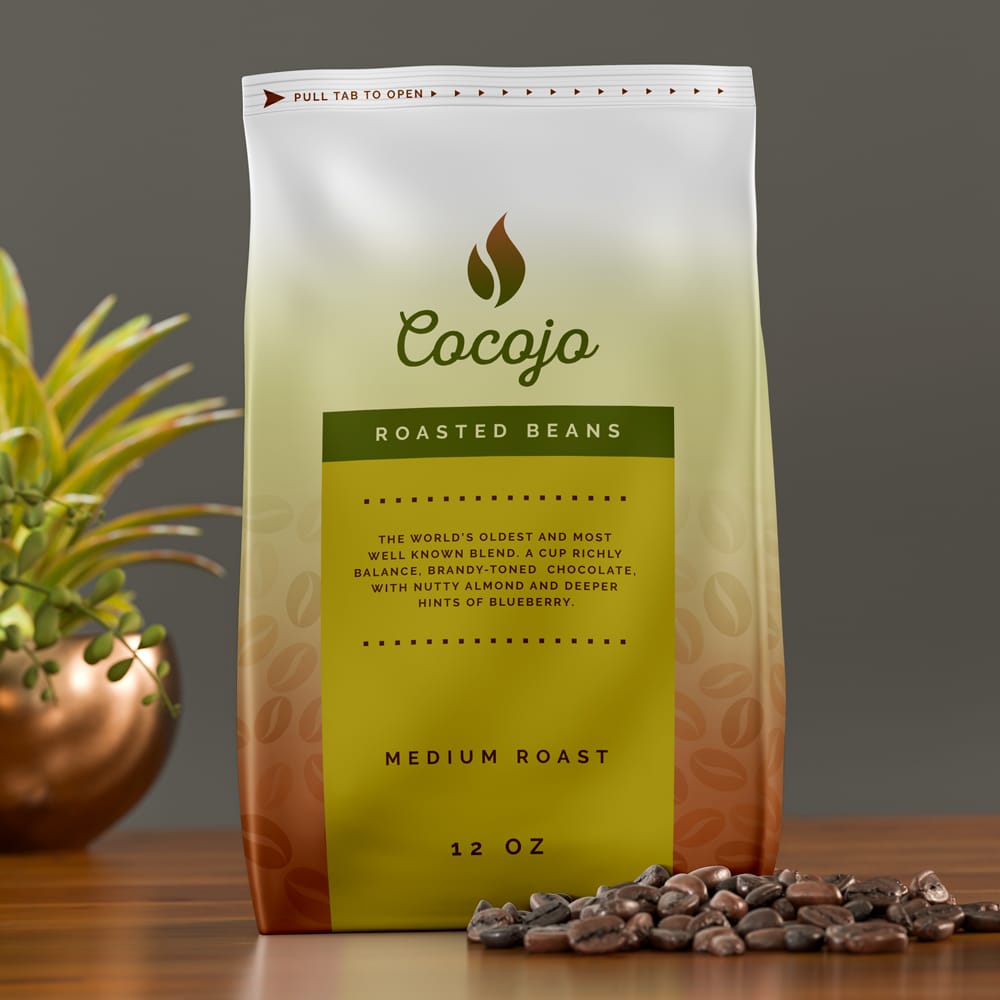 Free Coffee Bag Standing Pouch Mockup PSD