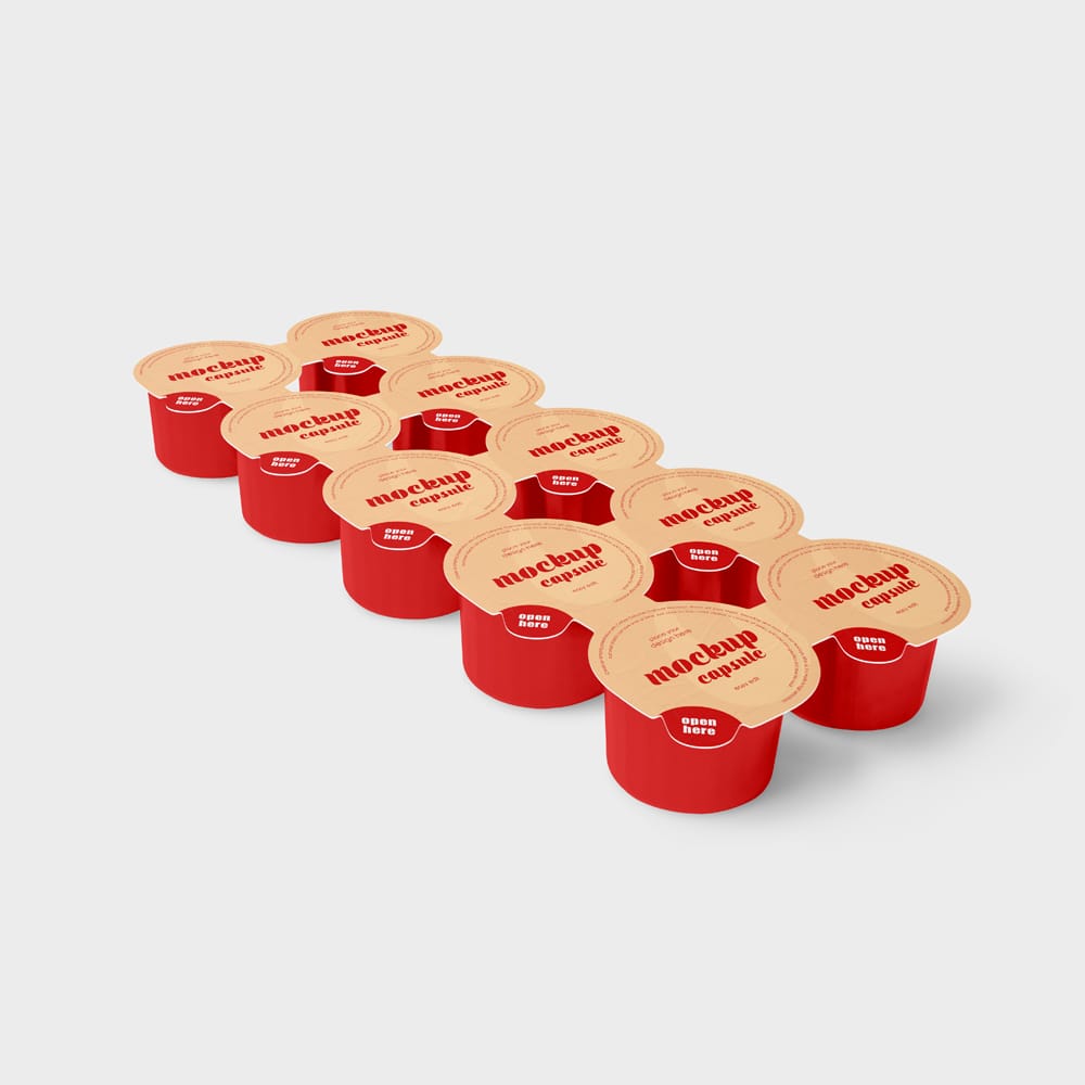 Free Coffee Creamer Capsule Mockup Set PSD
