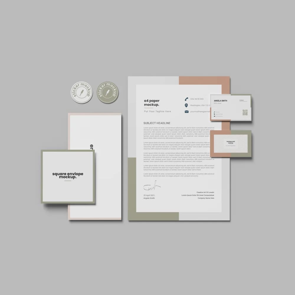 Free Company Stationery Mockup PSD